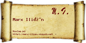 Marx Ilián névjegykártya